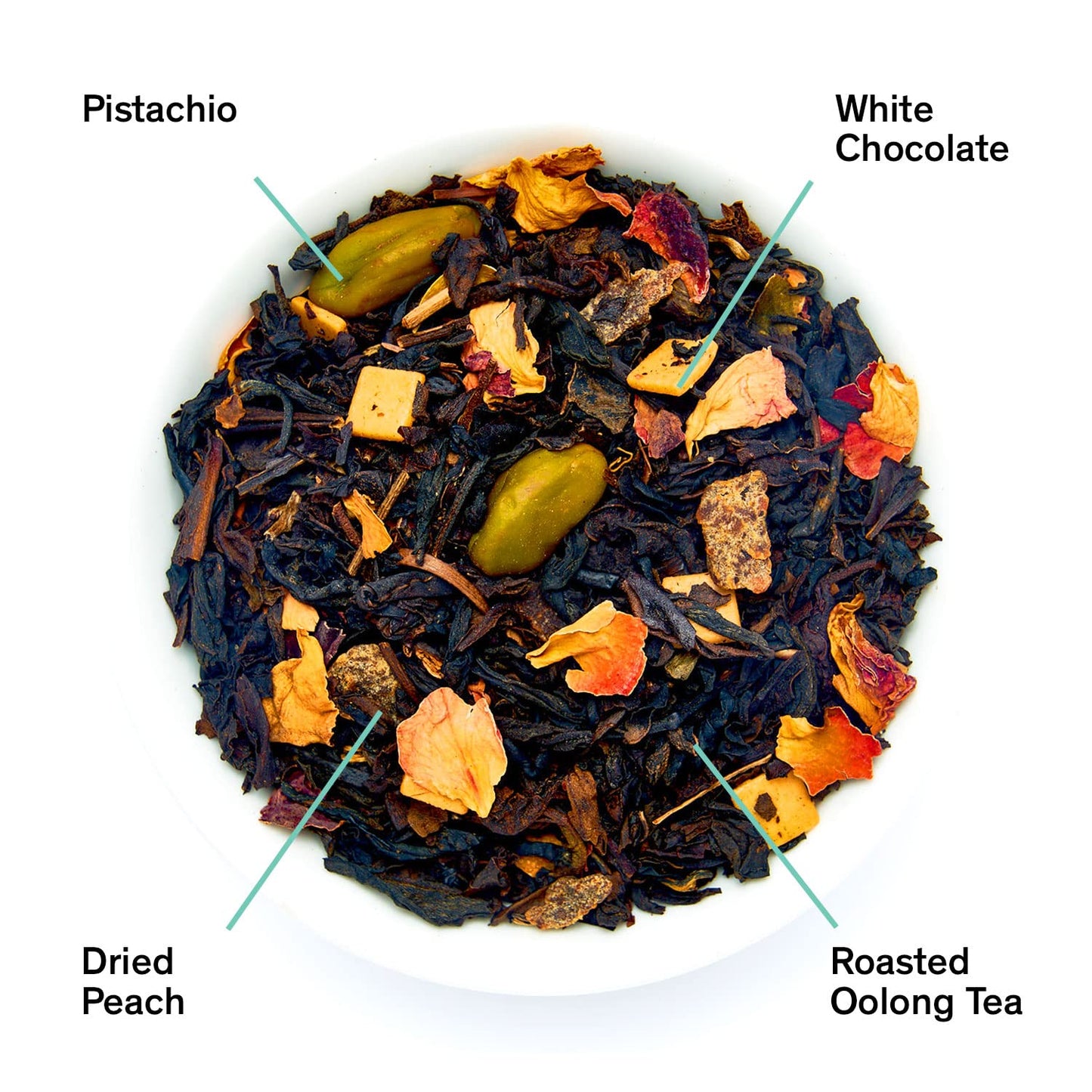 August Uncommon Dark Iris – Pistachio Peach Oolong Tea with Caffeine – Smooth and Energizing with Floral and Fruity Notes – Loose Leaf Tea for Daily Enjoyment in a Convenient Resealable Pouch (1.75oz)