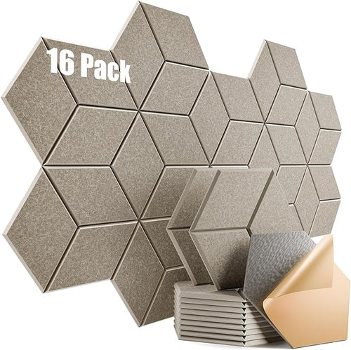 16 Pack Self-Adhesive Acoustic Panels 12" X 10" X 0.4" by Dailycooper