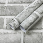 Guvana 17.3" x 394" Grey Brick Wallpaper Peel and Stick 3D Brick Contact Paper - Image 9