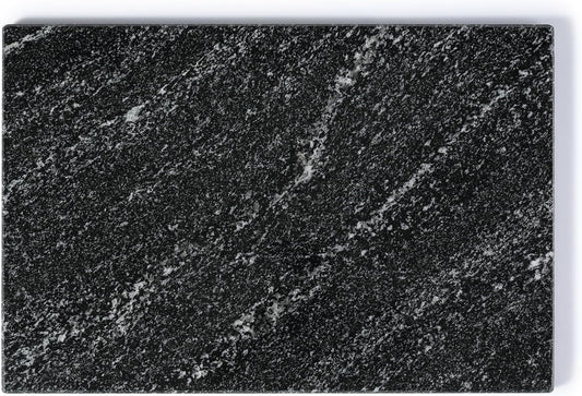 Koville Natural Black Marble Cutting Board for Kitchen Counter, 12" x 8" Real Stone Slab Marble Cheese Board for Home Decor, Granite Pastry Boards Granite Cutting Boards Bathroom Tray Candle Plate