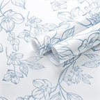 Ismoon Floral Wallpaper Peel and Stick Blue and White Contact Paper Vintage by Ismoon