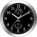 HITO 10 Inch Silent Wall Clock Battery Operated Non Ticking Glass Cover Silver by hito