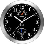 HITO 10 Inch Silent Wall Clock Battery Operated Non Ticking Glass Cover Silver by hito