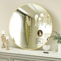 VooBang Round Mirror 23.6" Gold Wall Mounted Circle Mirrors Vanity Mirror by VooBang