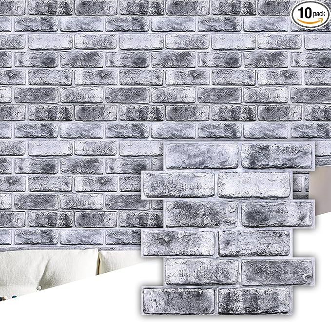 Commomy 3D Faux Brick Wall Panels Peel and Stick by CommomyDecor