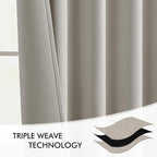 MIULEE Natural Back Tab Blackout Curtains 120 Inch Long 2 Panels Set - Image 7