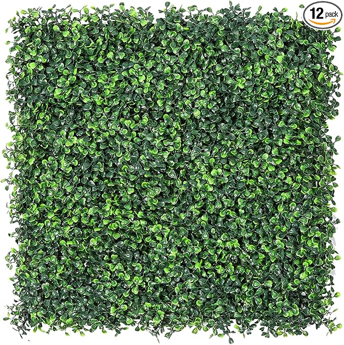 Sunnyglade 12 Pieces 10“x10“ Artificial Boxwood Panels Topiary Hedge Plant by Sunnyglade