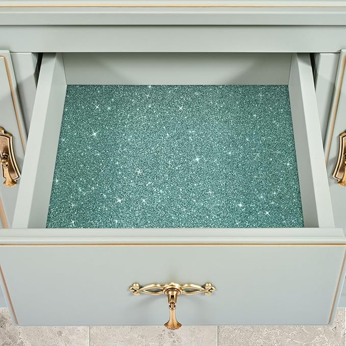 CRE8TIVE Light Teal Glitter Wallpaper Border Sparkle Glitter Wallpaper Stick - Image 3