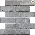 COMSTICKC 3D Gray Brick Wall Panel, Peel and Stick Brick Tiles, Small Size Thin by COMSTICKCDECOR