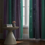 XiDi Curtains for Bedroom Decor, Rainbow Purplgreen grey52/54 - Image 5