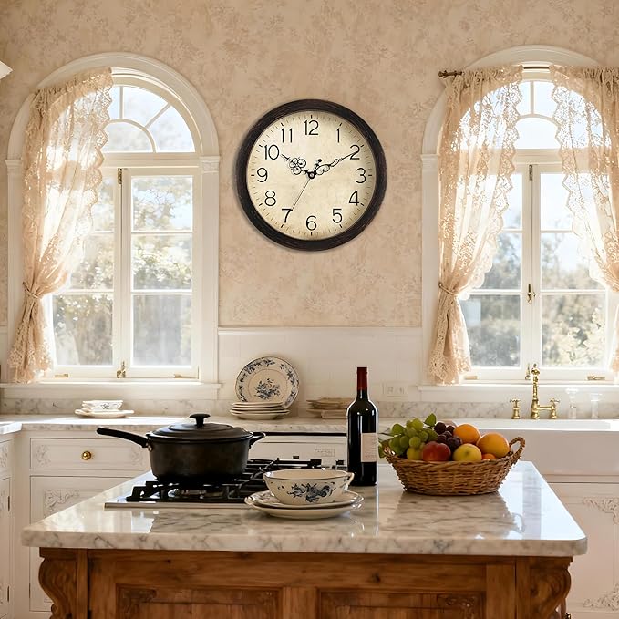 KECYET Wall Clock, Vintage Wall Clocks Battery Operated Quartz Silent - Image 9