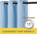 NICETOWN Blue Room Divider Curtains 100 inches Wide Curtains, Grommet Thermal - Image 5