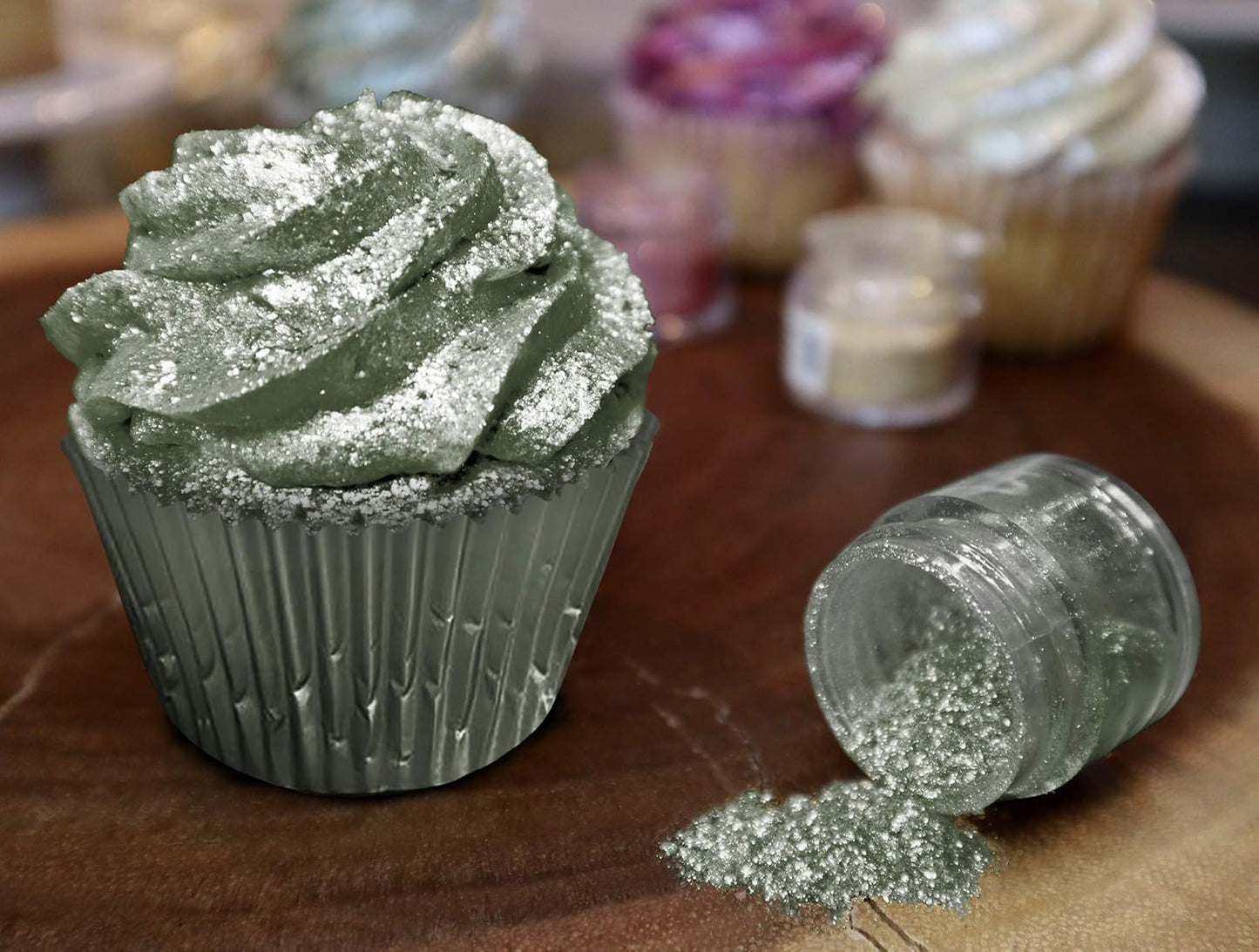 BAKELL Olive Green Edible Glitter, 25 Grams | TINKER DUST Edible Glitter | KOSHER Certified | 100% Edible Glitter | Cakes, Cupcakes, Cake Pops, Drinks, Dessert Vegan Glitter & Dusts (25g, Olive Green)