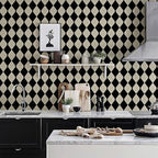 Simon&Siff Retro Checkered Peel and Stick Wallpaper Black and White Wallpaper - Image 3