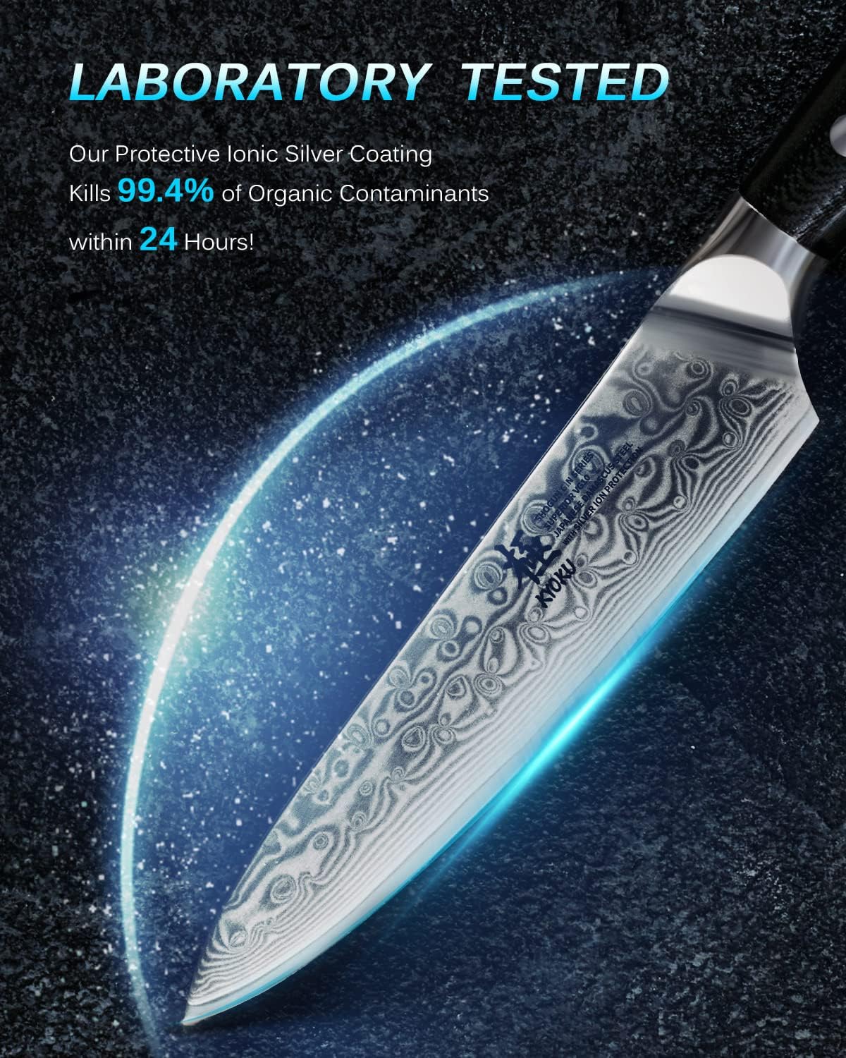 KYOKU Gin Series 5" Utility Kitchen Knife, Japanese VG10 Damascus Stainless Steel Knife with Silver Ion Blade G10 Handle Mosaic Pin, All Purpose Professional for Meat Veg and Fruit