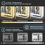 40x36 LED Bathroom Mirror with Lights, Backlit and Front Lit Anti-Fog Lighted - Image 4