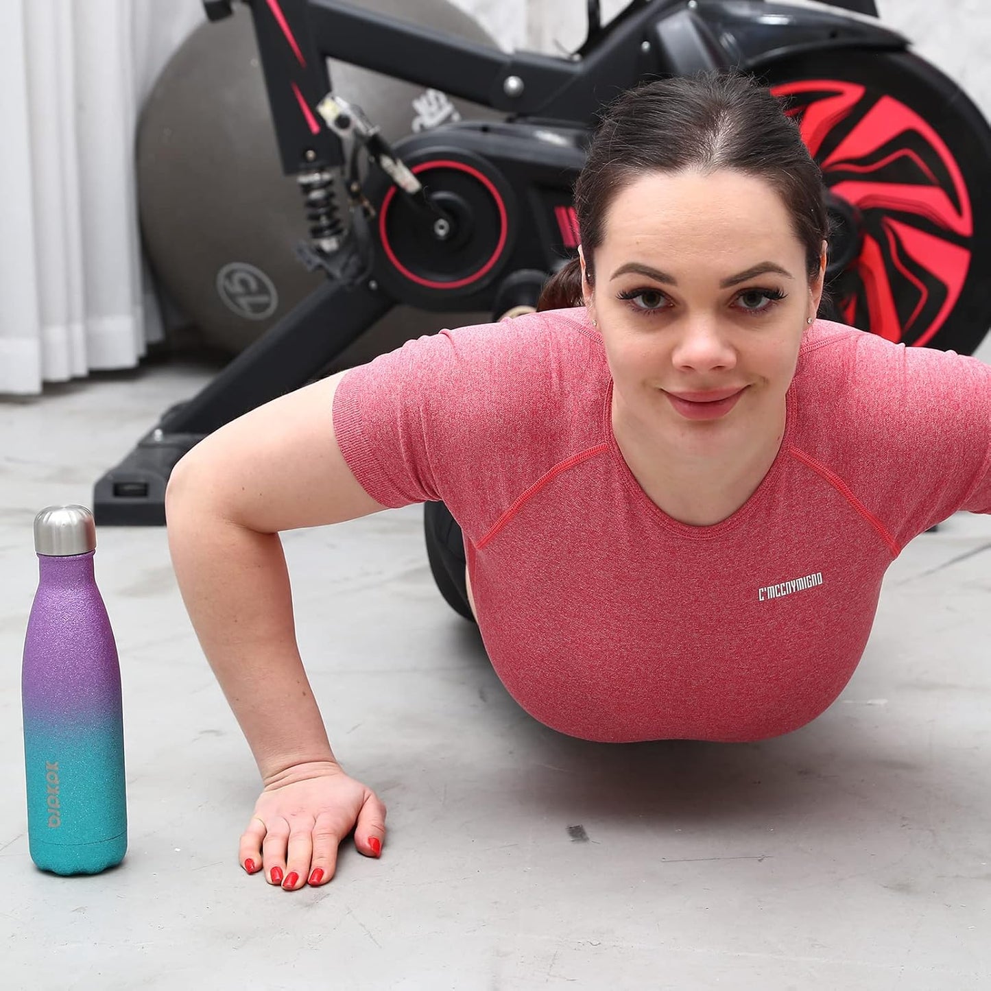 BJPKPK 17oz Insulated Water Bottles Stainless Steel,Sports Water Bottles Keep Cold for 24 Hours and Hot for 12 Hours,BPA Free,Glitter Ice Blue