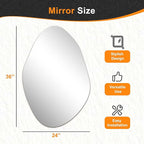 Delma Irregular Wall Mirror, Frameless Decorative Mirror - Image 3