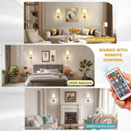 DORESshop Battery Operated Wall Sconce Set of 2, 7 Color Wireless Wall Light - Image 6