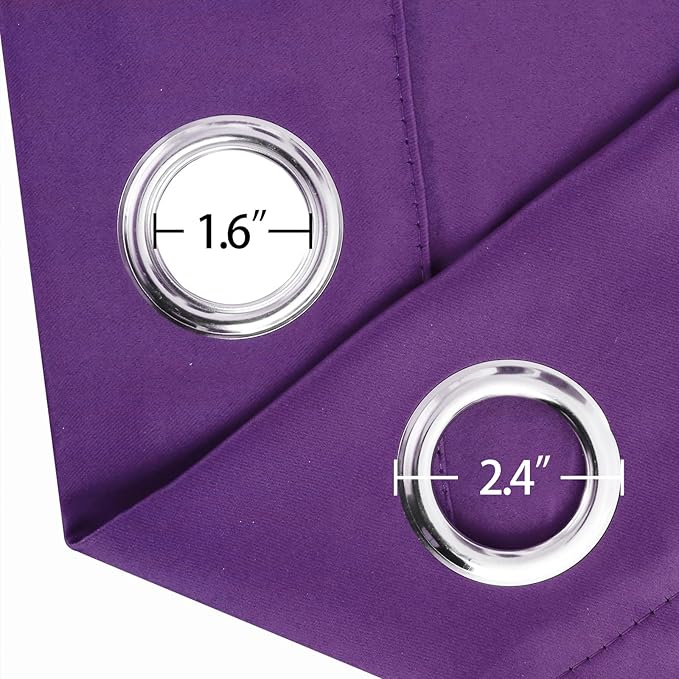 LEMOMO Blackout Curtains 52 x 120 Inch Long Purple Curtains Set of 2 Panels - Image 5
