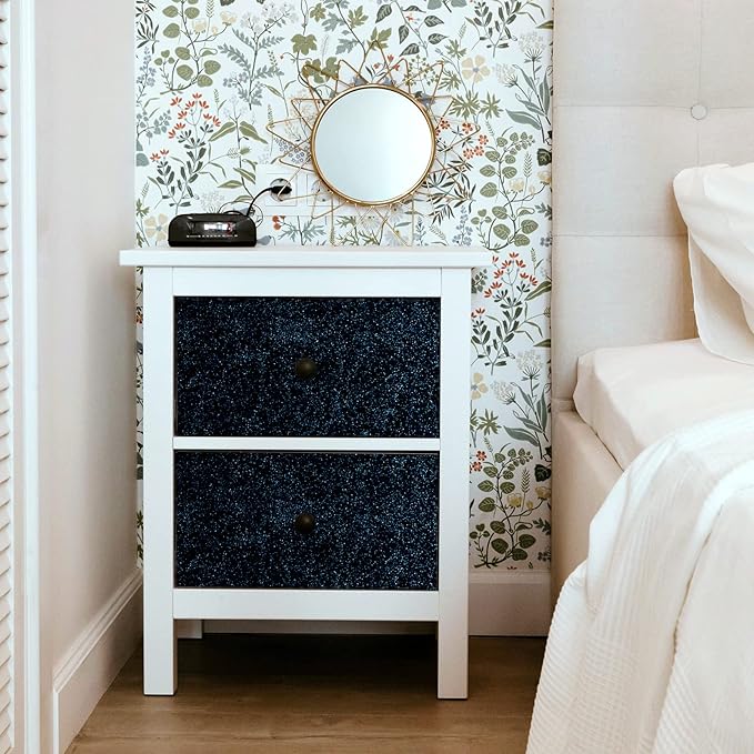 CRE8TIVE Black Blue Glitter Wallpaper Stick and Peel 8"x354" Glitter Wallpaper - Image 3