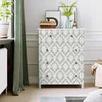 Peel and Stick Wallpaper Grey and White Damask Wallpaper - Image 9
