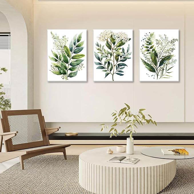 Bwodke Botanical Wall Art Plant Floral Watercolor Poster Canvas Prints Set of 3 - Image 7