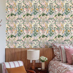 JiffDiff Floral Wallpaper Peel and Stick 17.3"x472" Pink Farm Wildwood Stick on - Image 2