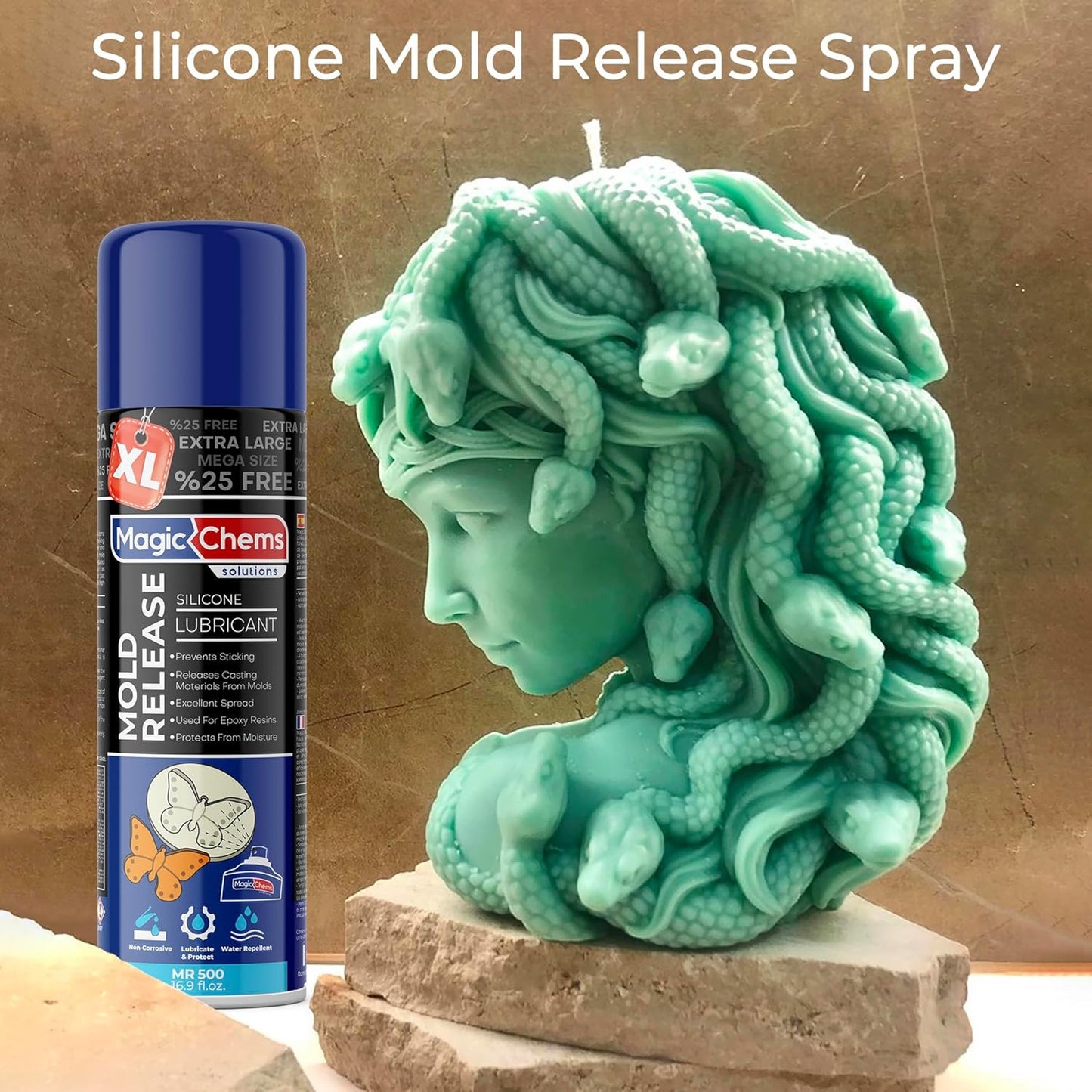 Mold Release, Silicone Mold Release Spray (16x16.9 fl oz/500ml) Mold Release for Epoxy Resin and Candle Mold Release Spray (16 Pack Mega Size)