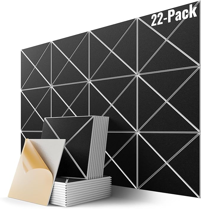 22 Pack X-Line Design Acoustic Panels, Soundproof Wall Panels by Lebenforce