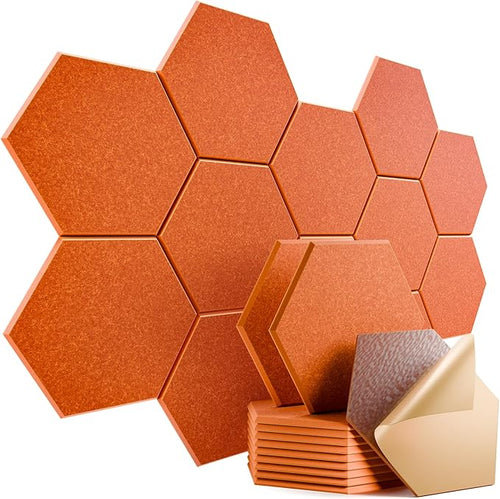 12 Pack Self-Adhesive Acoustic Panels 12" X 10" X 0.4" by Dailycooper