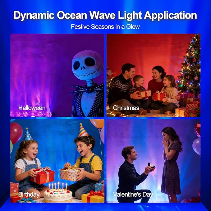 Wave Wall Light, 30W Smart RGBW Water Ripple Projector - Image 8