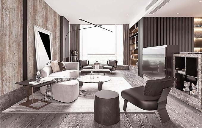 Dimoon Wallpaper 118" x17.7''Wood Wallpaper Brown Thicken Grey Dark Wood - Image 6