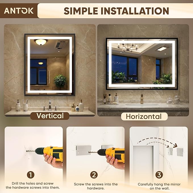 Antok 24X32 LED Bathroom Mirror - Image 9