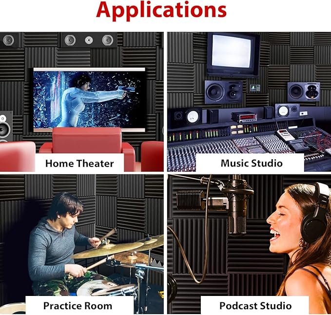 FONESO Acoustic Panels, High Density Soundproof Foam Panels - Image 7