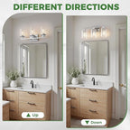 DORESshop 17 Inch Bathroom Light Fixtures, 3-Light Chrome Bathroom Lighting - Image 6