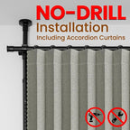 100% Blackout Room Divider Curtains Sets Grey W100 x L84 in 2 Panels No Drill - Image 3