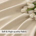 MIULEE Back Tab Cream Beige Curtains 120 Inch Long 2 Panels Set - Image 6