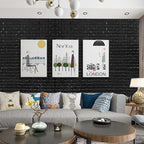 YU LI 3DH 3D Wall Panels Peel and Stick 30PCS Black Foam Brick Wallpaper - Image 2