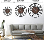 LEIKE Large Wall Clocks, Non Ticking, Battery Operated Rustic Round Modern Big - Image 2