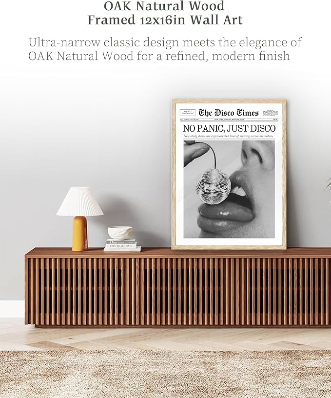 iHery Unframed Trendy Disco NewsPaper Wall Art Prints, 12x16in Canvas Wall Art - Image 6