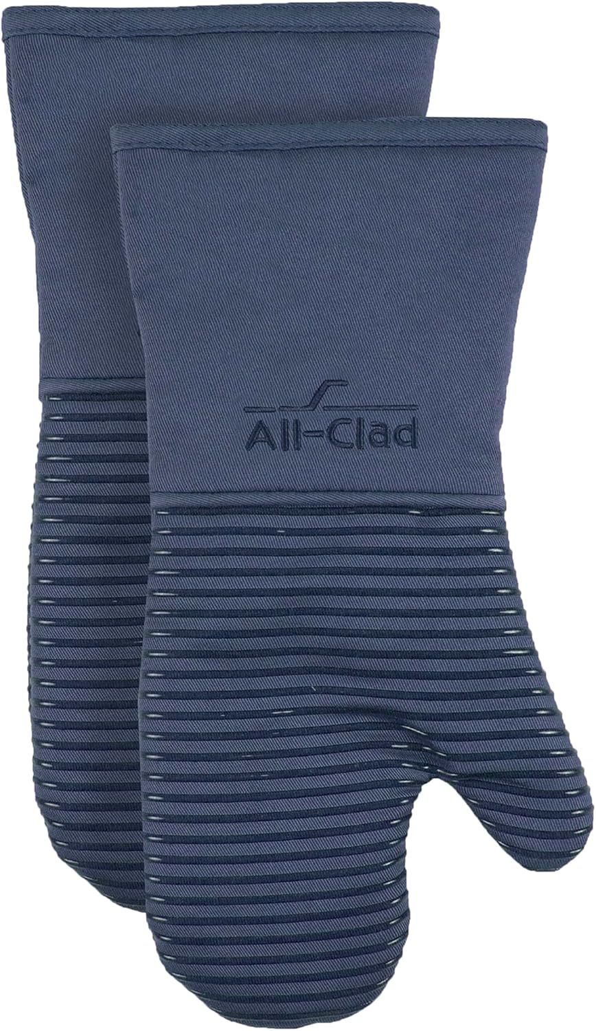 All-Clad Premium Silicone Oven Mitts, 2-Pack, Indigo