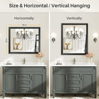Briivue 36x30 Inch Black Bathroom Mirror - Image 6