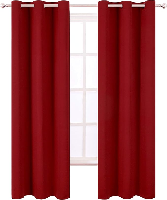 LEMOMO Red Thermal Blackout Curtains/38 x 84 Inch/Set of 2 Panels Room - Image 2