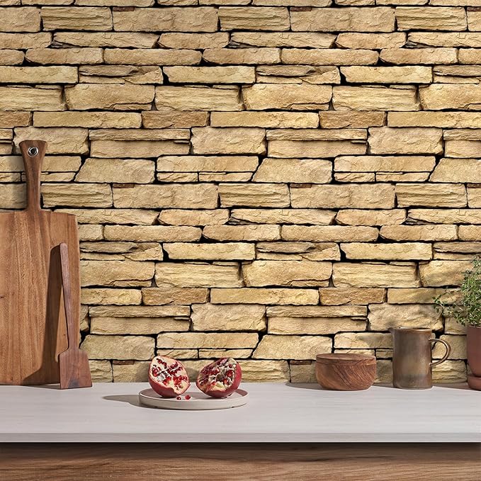 Commomy 3D Faux Stone Wall Panel Peel and Stick Wall Tiles - Image 9
