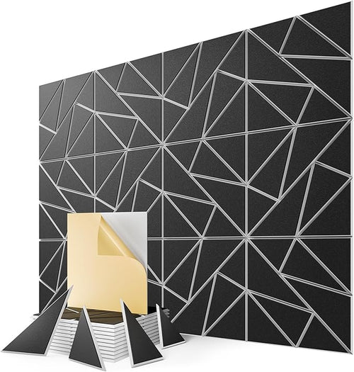 12-Pack Felt Acoustic Panels, Peel & Stick Sound Proof Foam Panels by Lebenforce