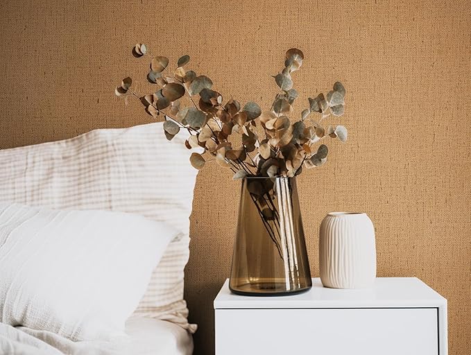 Beige Wallpaper Peel and Stick 472" Textured Beige Grasscloth Contact Paper - Image 3