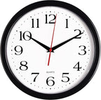 Bernhard Products Black Wall Clock Silent Non Ticking 10 Inch Quality Quartz by BernhardProducts