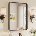 TETOTE Black Framed Bathroom Mirror, 24 x 32 Inch Matte Metal Frame Vanity by TETOTE