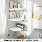 Alsonerbay Corner Wall Shelf Set of 3 Corner Shelf Wall Mount, Solid Wood - Image 6